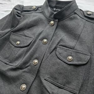 INC International Concepts Heather Gray Military Style Jacket Women’s XL NWT